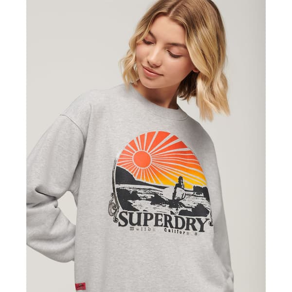 Superdry Travel Souvenir Loose Tröja Grå S Kvinna