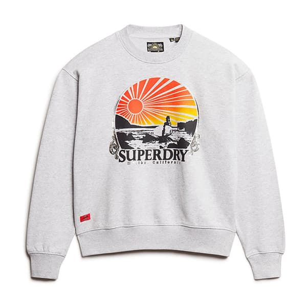 Superdry Travel Souvenir Loose Tröja Grå S Kvinna