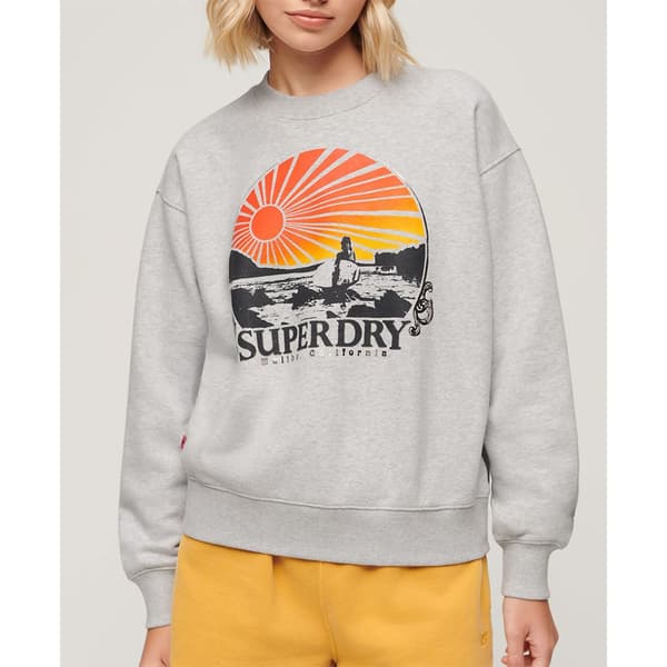 Superdry Travel Souvenir Loose Tröja Grå S Kvinna