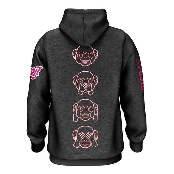 Otso Emoji Monkey Neon Tröja Med Huva Rosa 2XL Man
