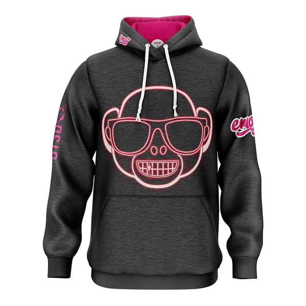 Otso Emoji Monkey Neon Tröja Med Huva Rosa 2XL Man