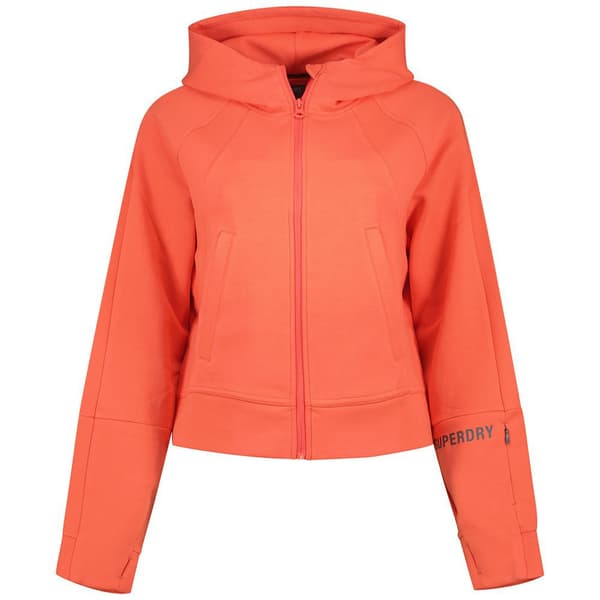 Superdry Sport Tech Relaxed Sweatshirt Med Lynlås Orange S Kvinde