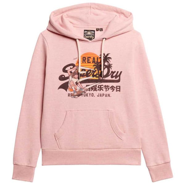 Superdry La Vl Graphic R Hættetrøje Rosa S Kvinde
