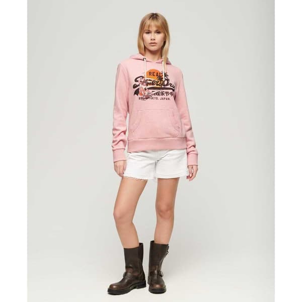 Superdry La Vl Graphic R Hættetrøje Rosa S Kvinde
