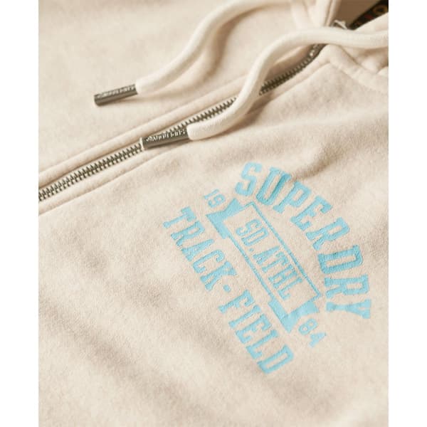Superdry Super Athletic Graphic Sweatshirt Med Dragkedja Beige S Kvinna