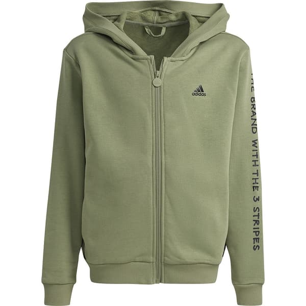 Adidas Street Jam Sweatshirt Med Dragkedja Grönt 7-8 Years Pojke