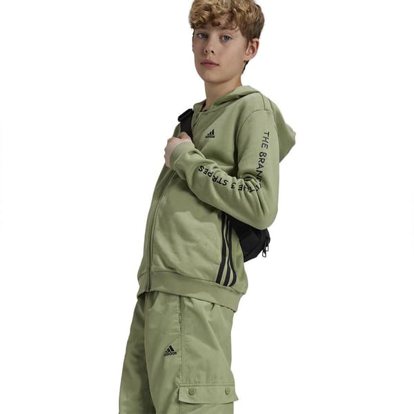 Adidas Street Jam Sweatshirt Med Dragkedja Grönt 7-8 Years Pojke
