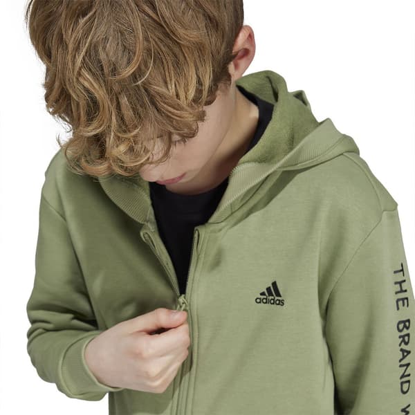 Adidas Street Jam Sweatshirt Med Dragkedja Grönt 7-8 Years Pojke