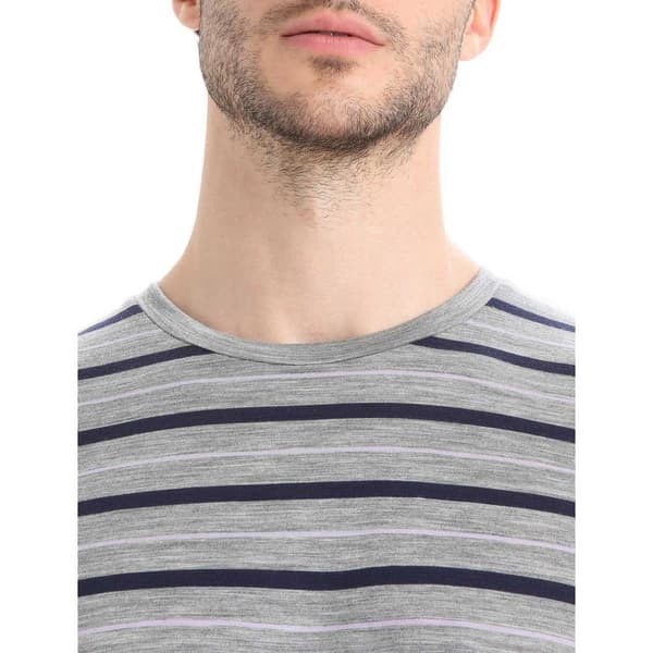 Icebreaker Wace Stipe Merino T-shirt Med Korte ærmer Grå M Mand