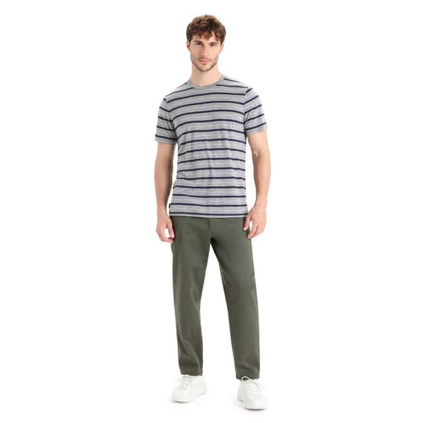 Icebreaker Wace Stipe Merino T-shirt Med Korte ærmer Grå M Mand