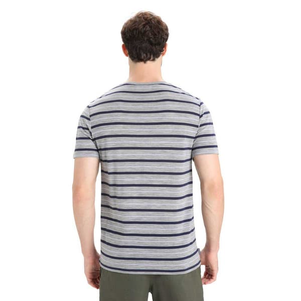 Icebreaker Wace Stipe Merino T-shirt Med Korte ærmer Grå M Mand