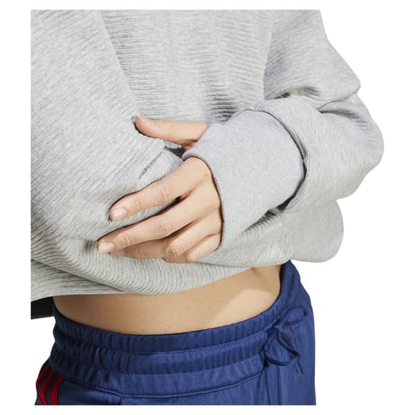 Adidas All Szn Ribbed V Neck Sweatshirt Grå XL Kvinde