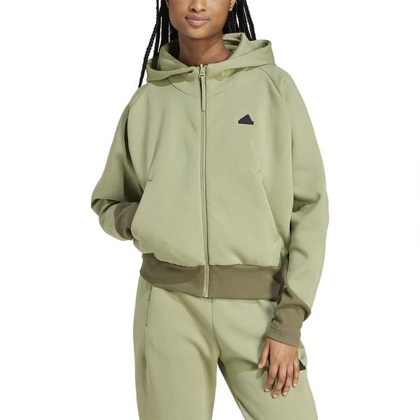 Adidas Z.n.e Sweatshirt Med Lynlås Grøn XL / Regular Kvinde