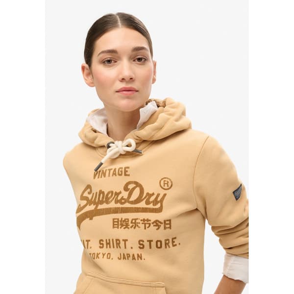 Superdry Classic Vl Graphic Huvtröja Brun L Kvinna