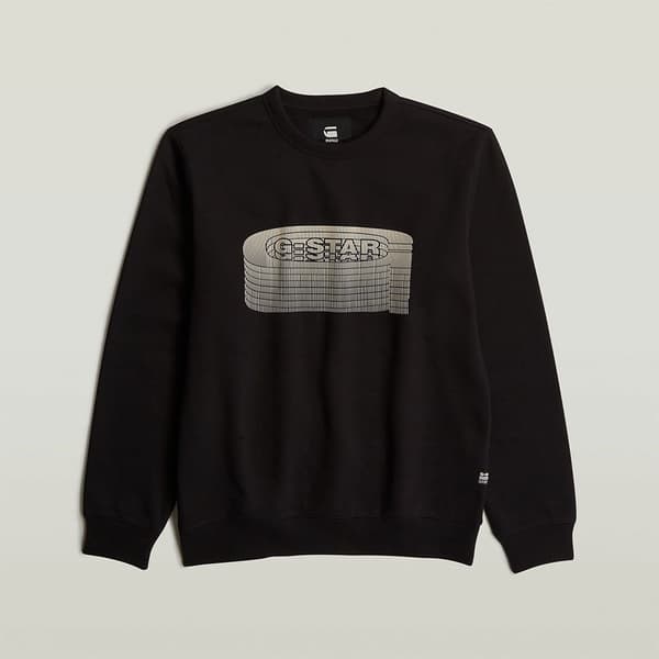 G-star Stacked Old Skool Logo Sweatshirt Sort S Mand