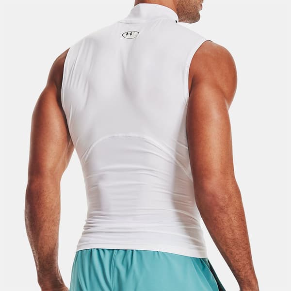 Under Armour Heatgear Armour Comp Mock ärmlös T-shirt Vit M Man