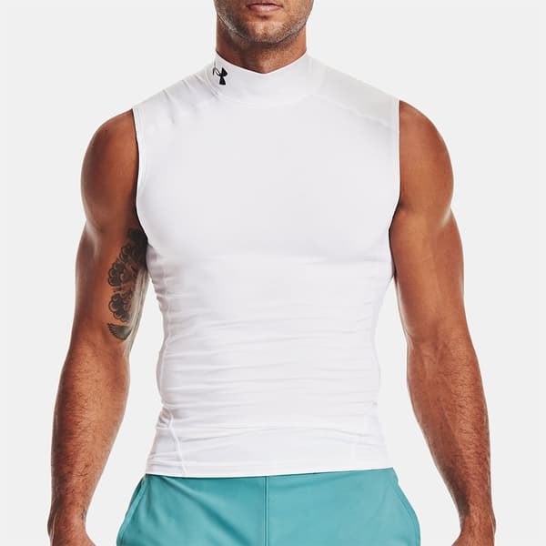 Under Armour Heatgear Armour Comp Mock ärmlös T-shirt Vit M Man