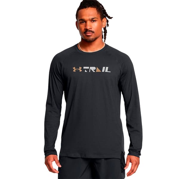 Under Armour Trail Run Graphic T-shirt Med Lange ærmer Grå S Mand