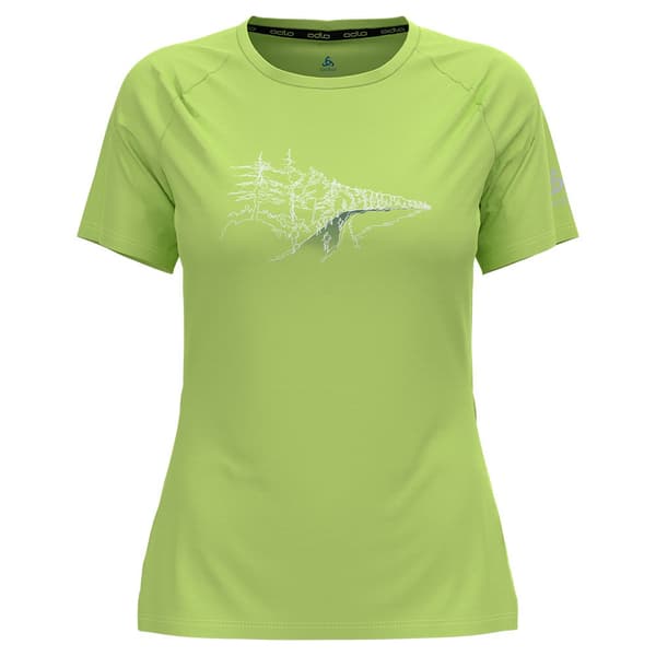 Odlo Crew Essential Print T-shirt Med Korte ærmer Grøn S Kvinde