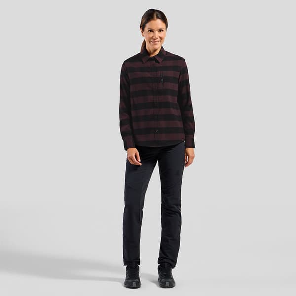 Odlo Essential T-shirt Med Lång ärm Brun,Svart L Kvinna