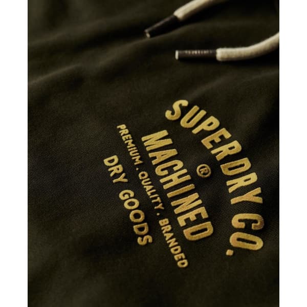 Superdry Workwear Flock Chest Tröja Med Huva Grönt L Man