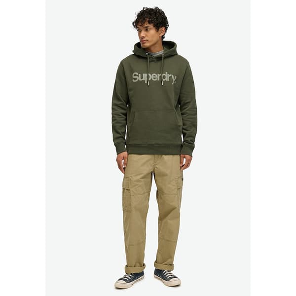 Superdry Core Logo City Loose Huvtröja Grönt M Man