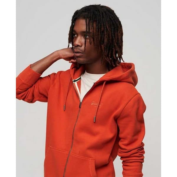 Superdry Essential Logo Sweatshirt Med Dragkedja Orange S Man