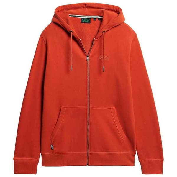 Superdry Essential Logo Sweatshirt Med Dragkedja Orange S Man