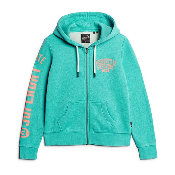 Superdry Super Athletic Graphic Sweatshirt Med Dragkedja Grönt S Kvinna