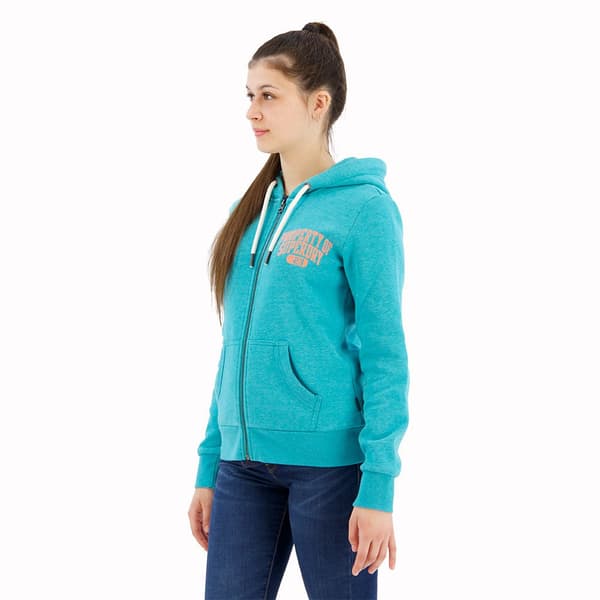 Superdry Super Athletic Graphic Sweatshirt Med Dragkedja Grönt S Kvinna