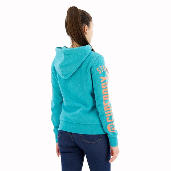 Superdry Super Athletic Graphic Sweatshirt Med Dragkedja Grönt S Kvinna