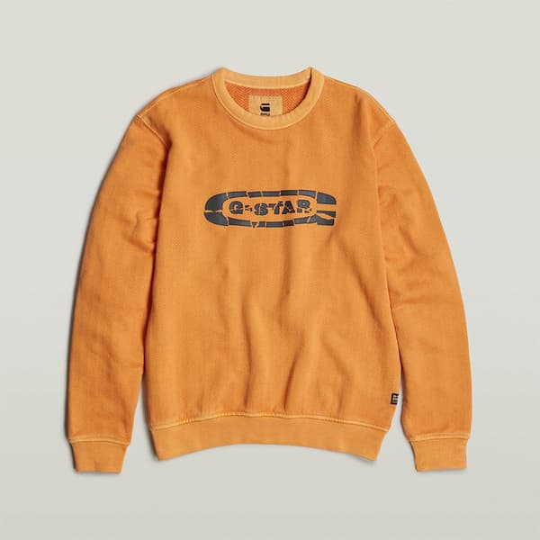 G-star Destroyed G Logo Washed Tröja Orange M Man