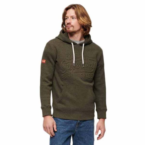 Superdry Embossed Archive Graphic Tröja Med Huva Grönt M Man