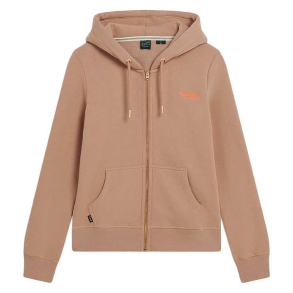 Superdry Essential Logo Sweatshirt Med Lynlås Beige 2XS Kvinde