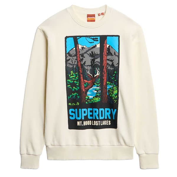 Superdry Travel Postcard Graphic Tröja Vit L Man