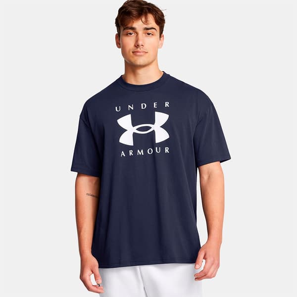 Under Armour Heavyweight Oversized Branded T-shirt Med Korta ärmar Blå XL Man