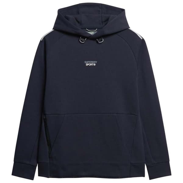 Superdry Sport Tech Logo Loose Tröja Med Huva Blå 2XL Man