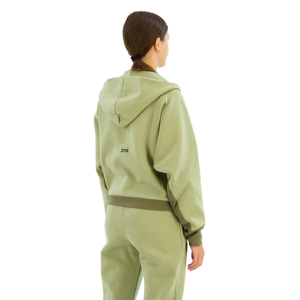 Adidas Z.n.e Sweatshirt Med Dragkedja Grönt S / Regular Kvinna