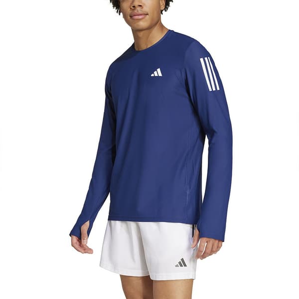 Adidas Own The Run T-shirt Med Lange ærmer Blå S / Regular Mand