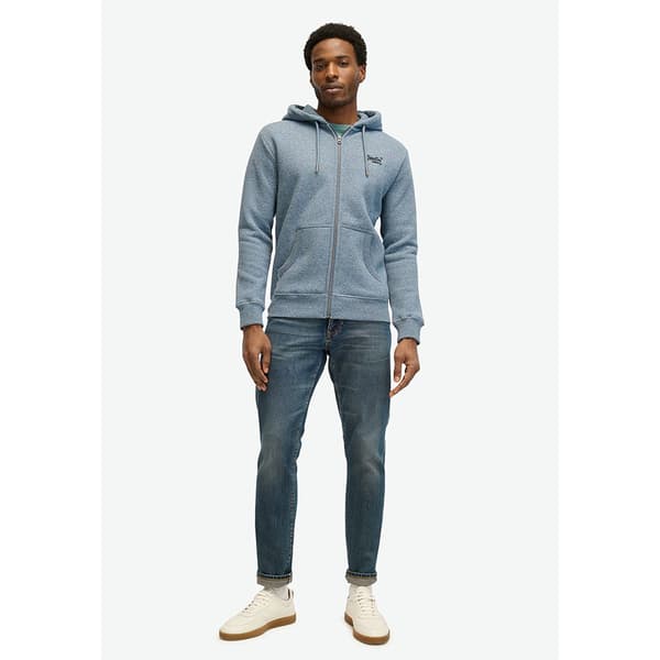 Superdry Essential Logo Sweatshirt Med Dragkedja Blå M Man
