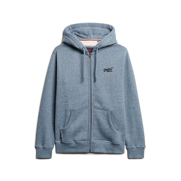 Superdry Essential Logo Sweatshirt Med Dragkedja Blå M Man