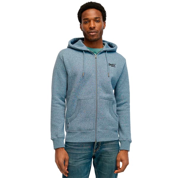 Superdry Essential Logo Sweatshirt Med Dragkedja Blå M Man