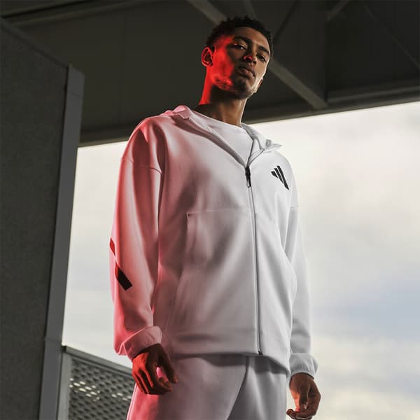 Adidas New Z.n.e Sweatshirt Med Lynlås Hvid M / Regular Mand