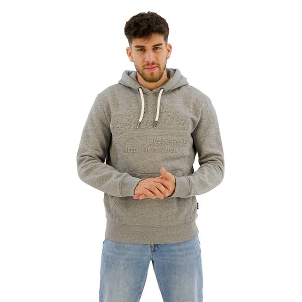 Superdry Embossed Vintage Logo Tröja Med Huva Grå 2XL Man