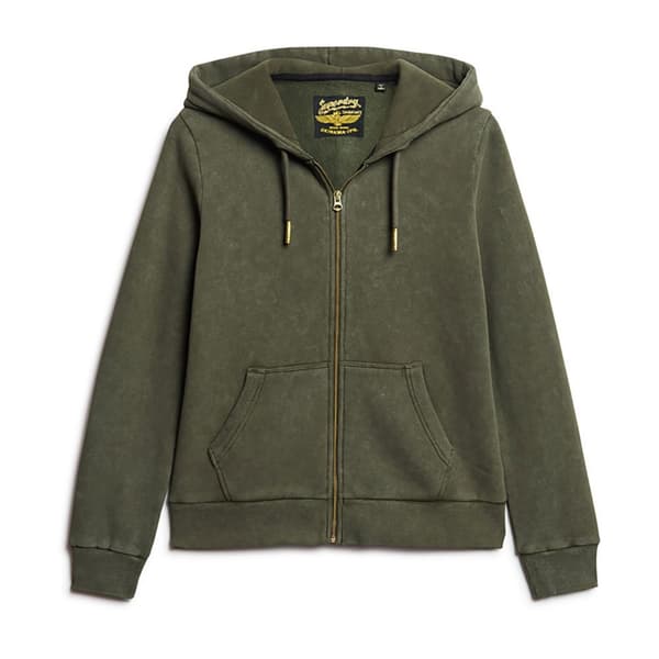 Superdry Tattoo Rhinestone Sweatshirt Med Dragkedja Grönt M Kvinna