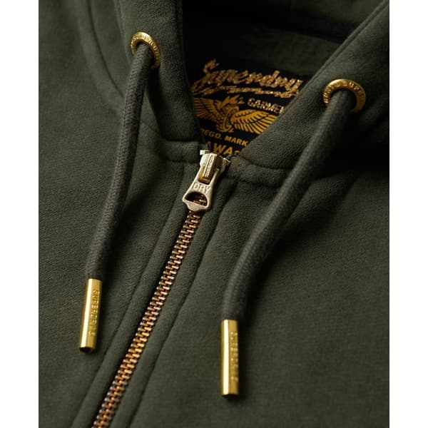 Superdry Tattoo Rhinestone Sweatshirt Med Dragkedja Grönt M Kvinna