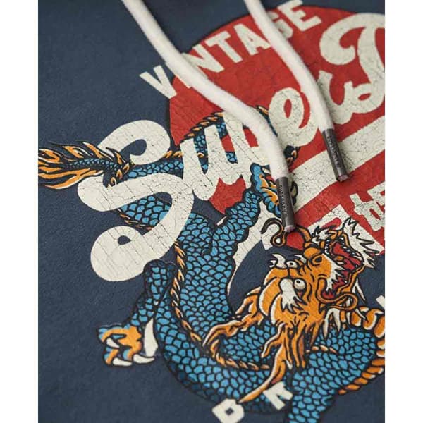Superdry Tokyo Vl Graphic Hættetrøje Blå XL Mand