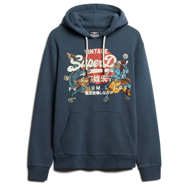 Superdry Tokyo Vl Graphic Hættetrøje Blå XL Mand