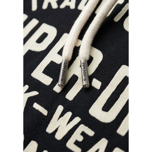 Superdry Workwear Flock Graphic Tröja Med Huva Svart XL Man