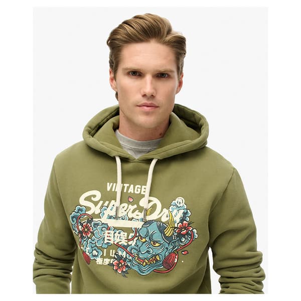 Superdry Tokyo Vl Graphic Huvtröja Grönt 2XL Man